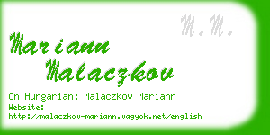 mariann malaczkov business card